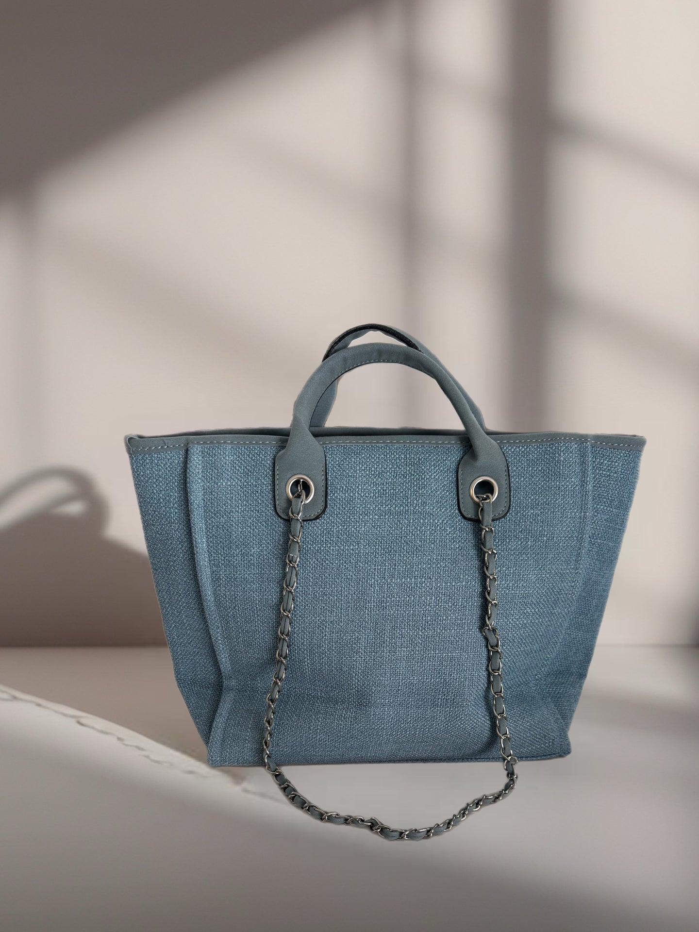Personalized Wool Tote with Chain