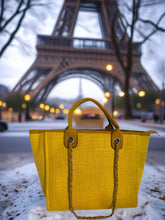 Load image into Gallery viewer, Personalized Wool Tote with Chain
