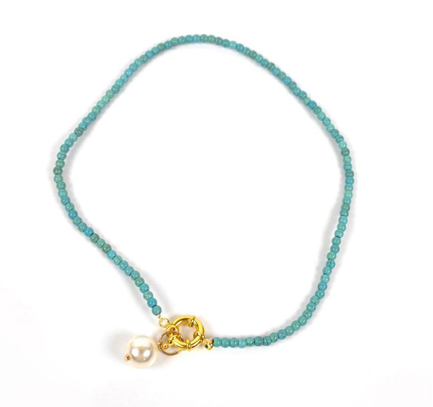 Mystic Turquoise Pearl Necklace
