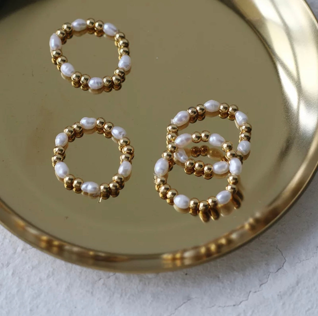 Pearls with Gold Rings