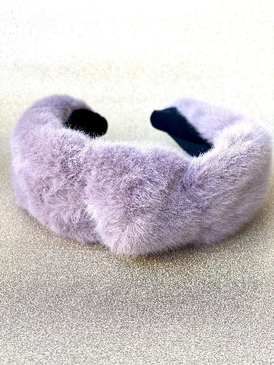 Bright winter Fur Headband - Purple