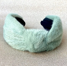 Load image into Gallery viewer, Bright winter Fur Headband - Light Turquoise
