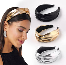 Load image into Gallery viewer, Pure Glam PU HeadBands Black
