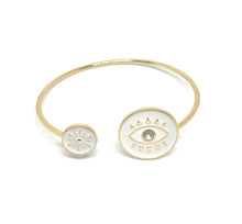 Load image into Gallery viewer, White Evil Eye Cuff Bracelet
