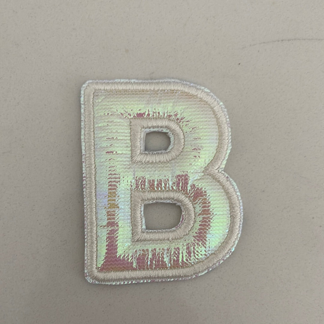 2.35 Iridescent Puffy Letter Patch Holographic Patch Self-adhesive Letter  Stick on Letters Letter Patch Gift 